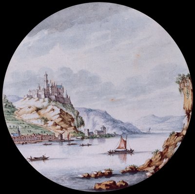A View Along the Rhine with the Village St. Goar and Castle Rheinfels by Jan I van Call
