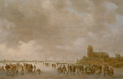 A Winter Landscape with Figures Skating on the Ice by Jan Josephsz van Goyen