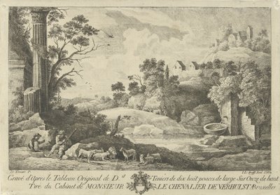 View of a Landscape with Shepherds by Jan Lauwryn Krafft (I)