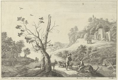 Landscape with a Flutist and a Shepherd by Jan Lauwryn Krafft (I)