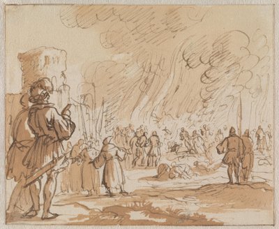 180 Cathars of Albigensians Burned Outside Minerve in 1210 by Jan Luyken