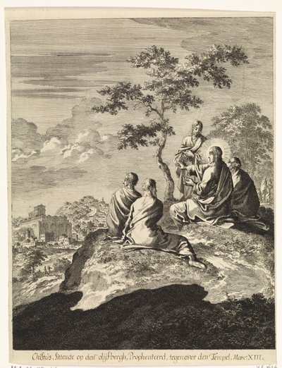 Christ Speaks with Peter, James, John, and Andrew on the Mount of Olives by Jan Luyken