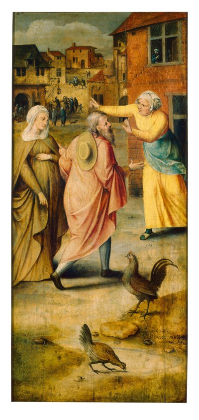 Mary and Joseph find no lodgings in Bethlehem by Jan Massys or Metsys