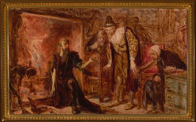 The Alchemist Sędziwój and Sigismund III, Sketch by Jan Matejko