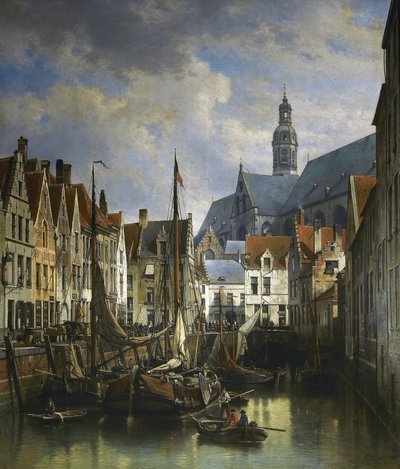 View of the Koolvliet in Antwerp by Jan Michiel Ruyten