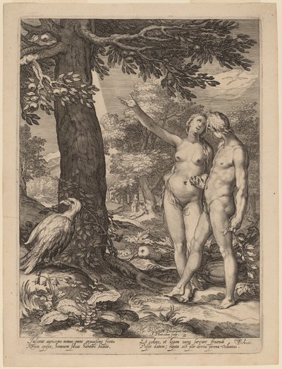 Adam and Eve Before the Tree of Knowledge by Jan Pietersz Saenredam after Abraham Bloemaert