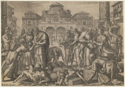 The Apostles Distribute the Money to Those in Need by Jan Sadeler
