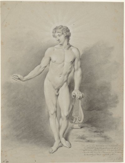 Standing Male Nude with Lyre, as Apollo by Jan Tersteeg