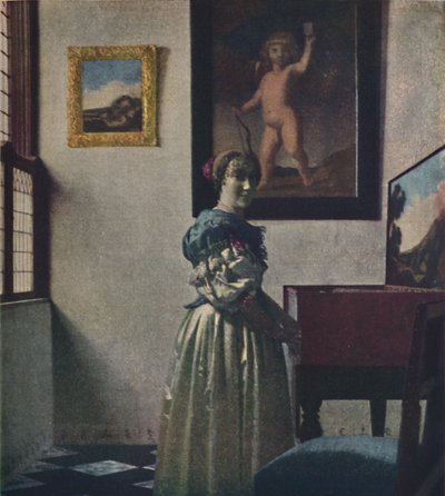 A Lady Standing at the Virginals by Jan Vermeer van Delft
