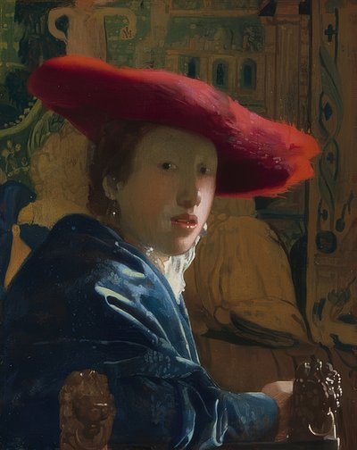 Girl with Red Hat. Around 1665/66 by Jan Vermeer van Delft