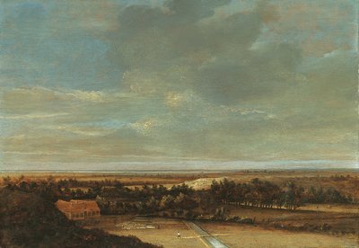 An Extensive Dune Landscape with a Farmhouse and a Bleaching Ground by Jan Vermeer van Haarlem
