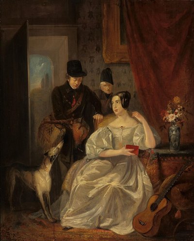 Interior with a Hunter Coming Home by Jan Willem Pieneman
