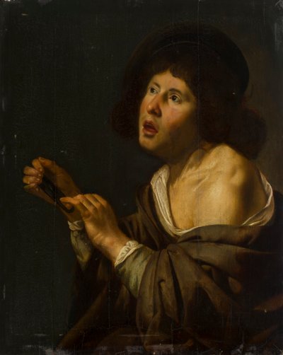 Portrait of a Boy with an Instrument by Jan van Bijlert or Bylert