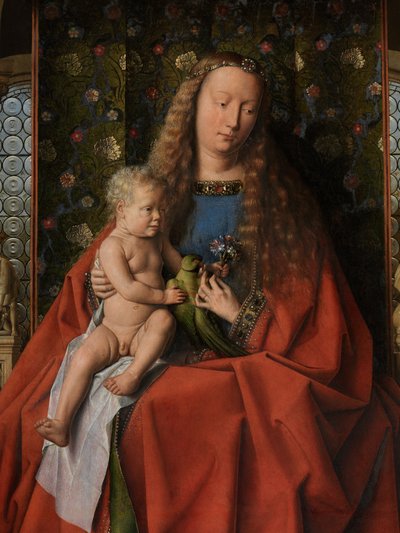 Virgin and Child with Canon Joris van der Paele (detail) by Jan van Eyck