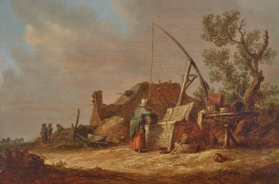 A Landscape with a Woman at a Well by Jan van Goyen