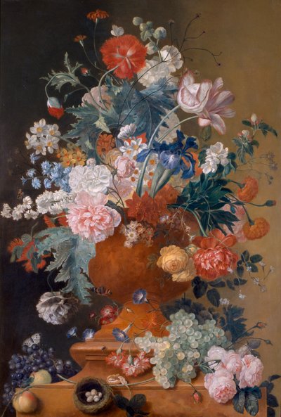 Flowers in a Terracotta Vase by Jan van Huysum