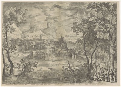 Landscape with Christ Casting Out a Demon from a Mute Man by Jan van Londerseel