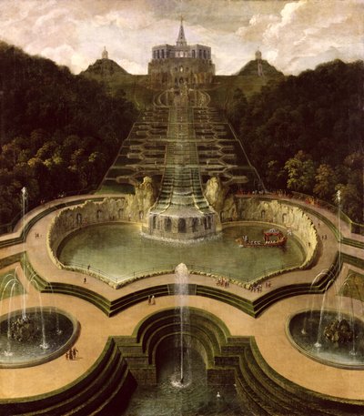 View of the Octagon over the Waterfalls and the Pools of Neptune by Jan van Nickelen