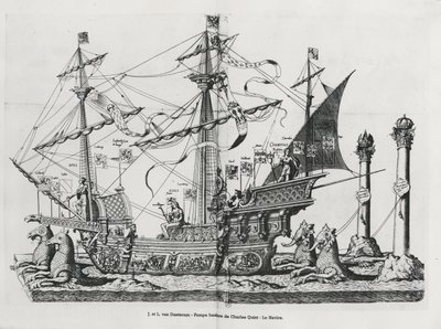 Triumphal Vessel in the Funeral Procession of Emperor Charles V, 1559 by Jan van and Doetechum Doetechum the elder