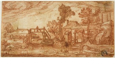 Canal with Bridge and Houses by Jan van de Velde II