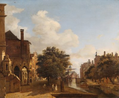 Architectural Fantasy, with the Old Town Hall, Amsterdam c.1667-72 by Jan van der Heyden