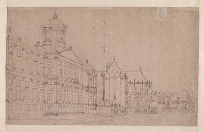 The Dam with the New Town Hall by Jan van der Heyden