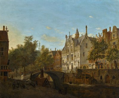 View of the Oude Delft with the Gemeenlandshuis by Jan van der Heyden