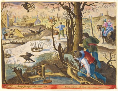 Birdcatchers Using Traps Baited with Rats to Capture Hawks, plate 64 from 