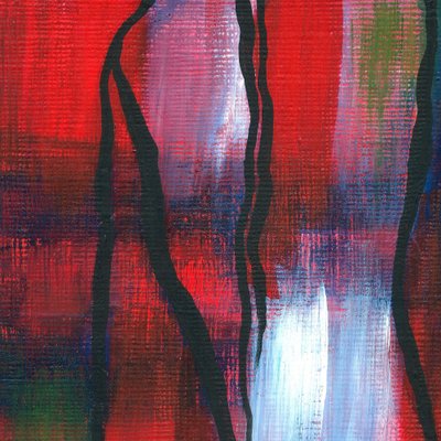 Dynamic Abstract Red Lines by Janine Brewster
