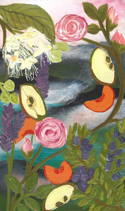 Vibrant Garden Fruits by Janine Brewster