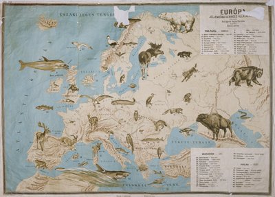 Map of Animals in Europe by Janos Balint