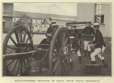 Artillerymen Engaged in Drill with Field Ordnance by Japanese Photographer
