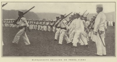 Bluejackets Drilling on Terra Firma by Japanese Photographer