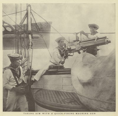 Taking Aim with a Quick-Firing Machine Gun by Japanese Photographer