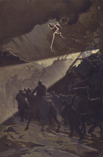 A March of the Japanese troops in a stormy night before the General Attack at Nan-shan by Japanese School