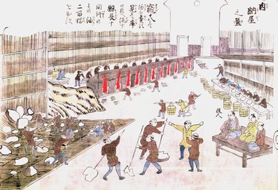Factory for the preparation of whale products, late 19th century by Japanese School