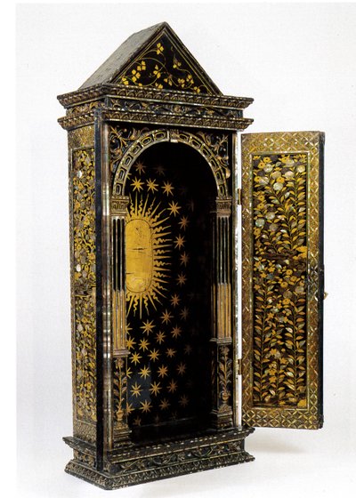 Namban Christian Portable Shrine, Designed to Contain a Religious Statuette by Japanese School