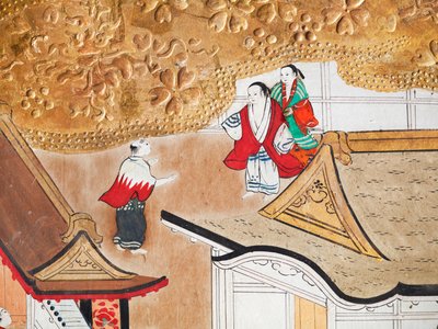 Osakazu Byobu - Japanese Eight-Panel Folding Screen by Japanese School