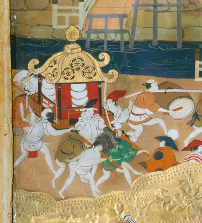 Osakazu Byobu - Japanese eight-panel folding screen by Japanese School