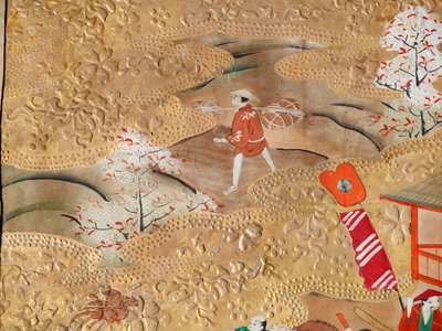 Osakazu Byobu - Japanese eight-panel folding screen by Japanese School