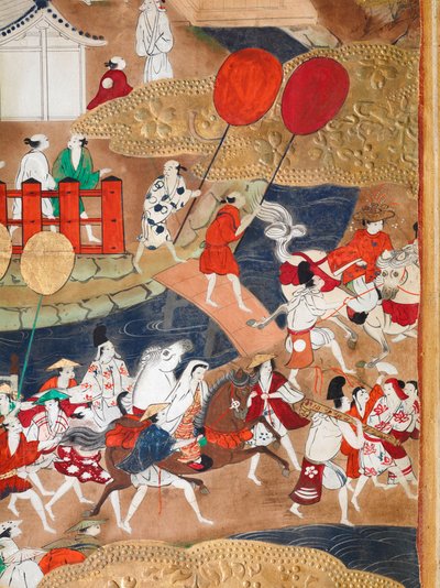 Osakazu Byobu - Japanese eight-panel folding screen by Japanese School