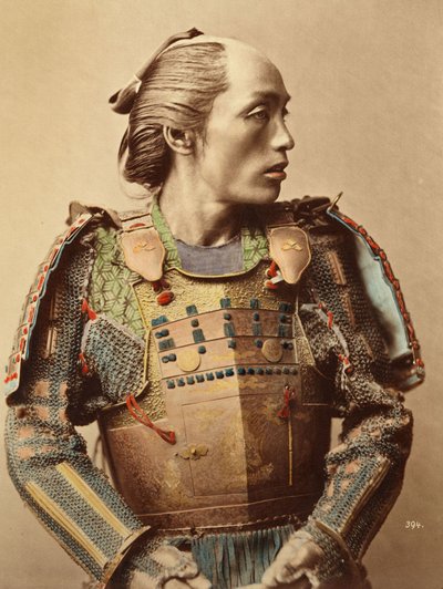 Portrait of a Samurai of Old Japan Armed with Full Body Armour, 1890 by Japanese School