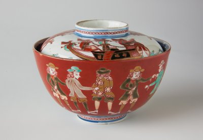 Rice Bowl and Cover by Japanese School