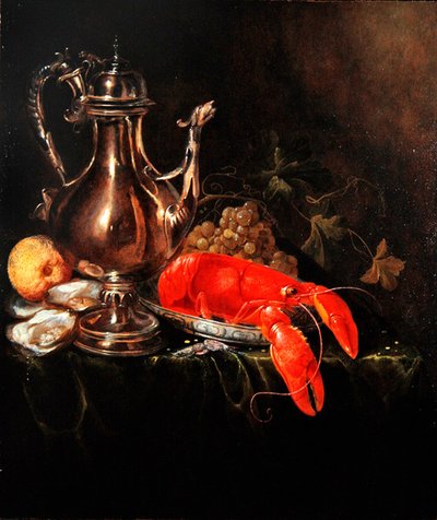 A Still Life with Silver Ewer by Jasper Geerards