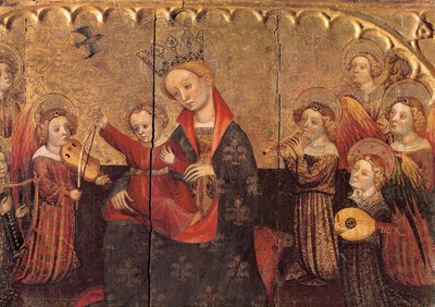 Compartment from an Altarpiece with the Virgin and the Child and Angel Musicians, Early 15th Century by Jaume Cabrera