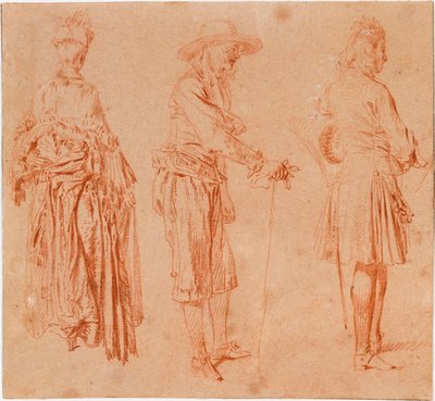 A Lady and Two Gentlemen by Jean-Antoine Watteau