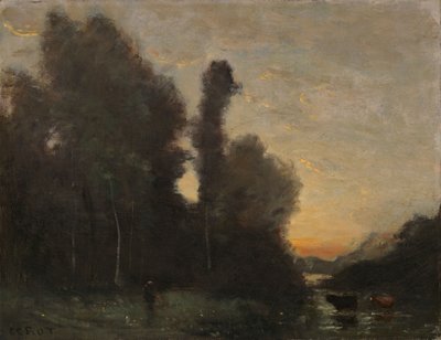 Landscape, Evening Mood by Jean-Baptiste-Camille Corot