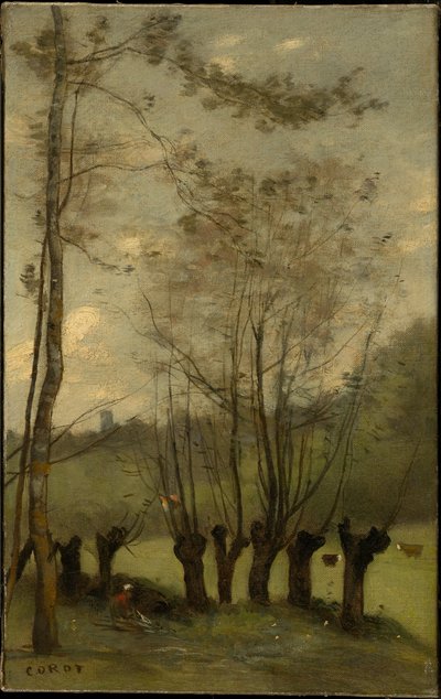 Meadow with Willows, Monthléry by Jean-Baptiste-Camille Corot