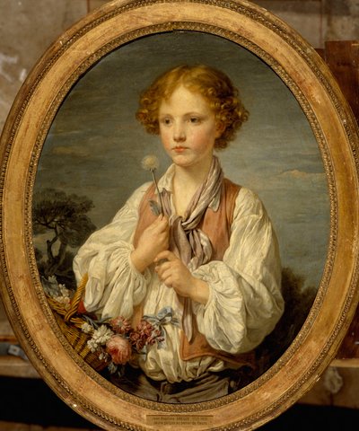 Young Shepherd Trying His Luck to Know if He is Loved by His Shepherdess by Jean-Baptiste Greuze