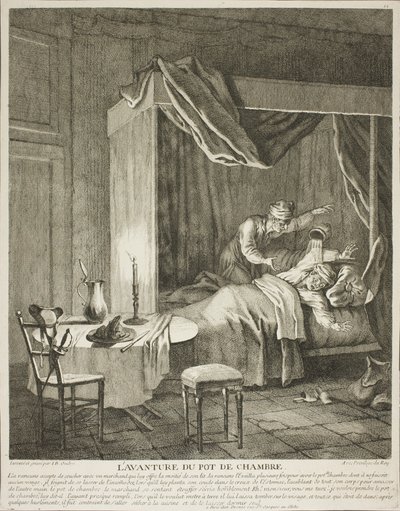 The Adventure of the Chamber Pot, plate four from Scenes of the Comic Novel by Jean-Baptiste Oudry